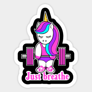 unicorn fitness, barbell unicorn, gym girl, fitness girl Sticker